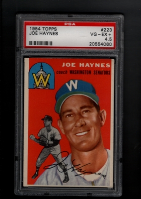 1954 Topps #223 Joe Haynes PSA 4.5 VG-EX+ WASHINGTON SENATORS